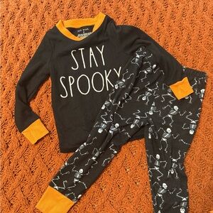 Rae Dunn Stay Spooky Kids Pajamas - Black and Orange